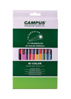 12 יחידות עפרונות צבעוניים משולשים דו צדדי campus