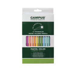 12 עפרונות צבעוניים פסטל משולשים campus