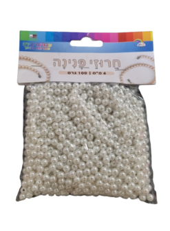 חרוזים פנינה 6 מ"מ לבן