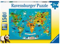 משחק פאזל 150 חלקים מפת חיות עולם Ravensburger