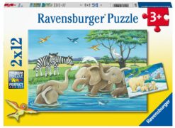 משחק פאזל 2X12 חל' בעלי חיים בספארי Ravensburger