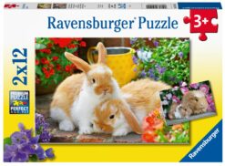 משחק פאזל 2X12 חל' ארנבונים ואוגרים Ravensburger