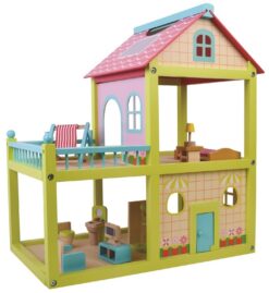 בית בובות 2 קומות מעץ צבעוני Pit toys