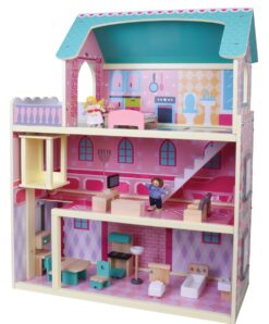 בית בובות מעץ רב קומות ומעלית Pit toys