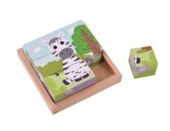 פאזל קוביות חיות מעץ Pit toys