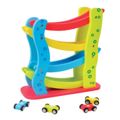 מסלול מכוניות מתגלשות מעץ Pit toys