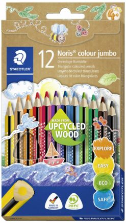 ערכת 12 עפרונות צבעוניים עבים Noris Jumbo