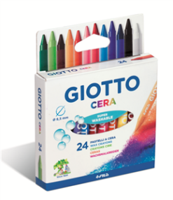 ערכת 24 צבעי שעווה דקים Giotto Cera