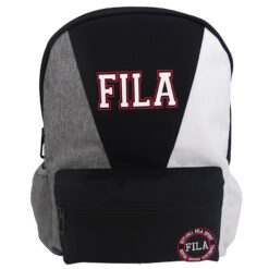 תיק גב שחור לבן אפור Fila