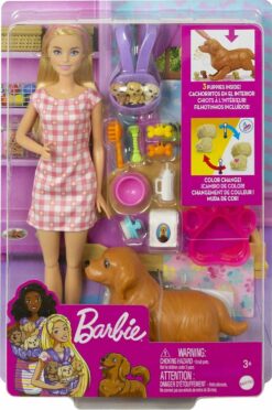 בובת ברבי מטפלת בכלבים וגורים Barbie